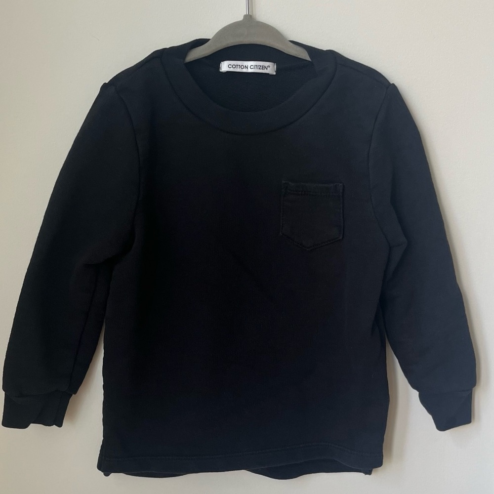 Cotton Citizen Girls Black Cotton Sweatshirt With Pocket Size 4T/4 Years